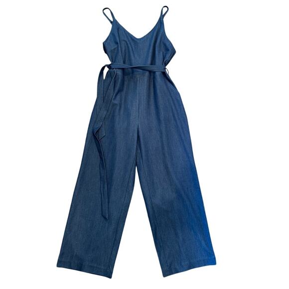 Bridge & Burn Elena Denim Chambray Wide-Leg Jumpsuit – Size XL - Picture 2 of 8